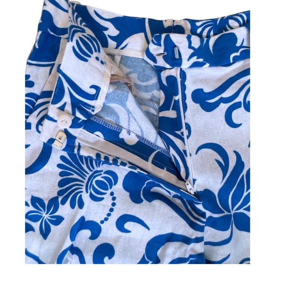 SET (top and pants)  - Zara Blue and White Floral Linen Blend  - Size M - Picture 4 of 6